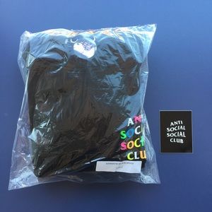 Anti Social Social Club Black Rainbow Hoodie Large